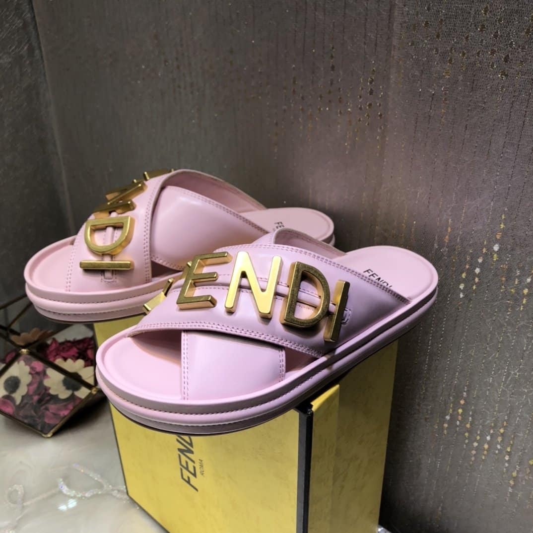 (1:1 replica) Fendi Fendigraphy Pink Slides For Women 8X8289AI1RF1H1M