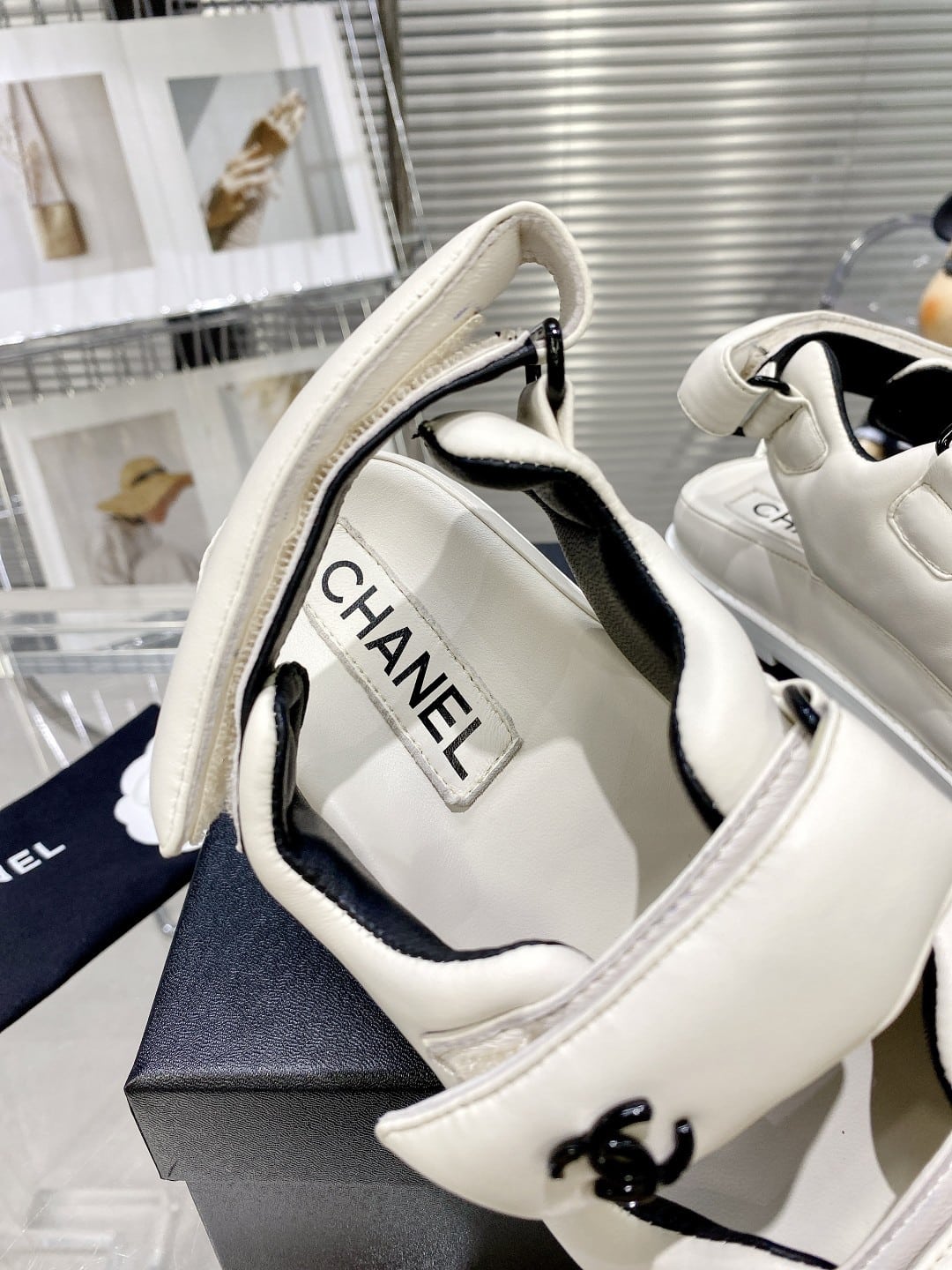 (1:1 replica) Chanel Women s Sandals With Chanel Logo White For Women