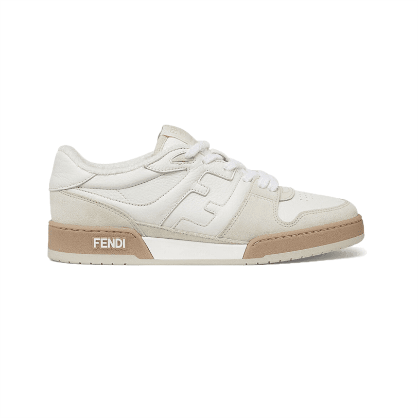 (1:1 replica) FENDI MATCH LOW-TOP SNEAKERS IN WHITE SUEDE FDS004