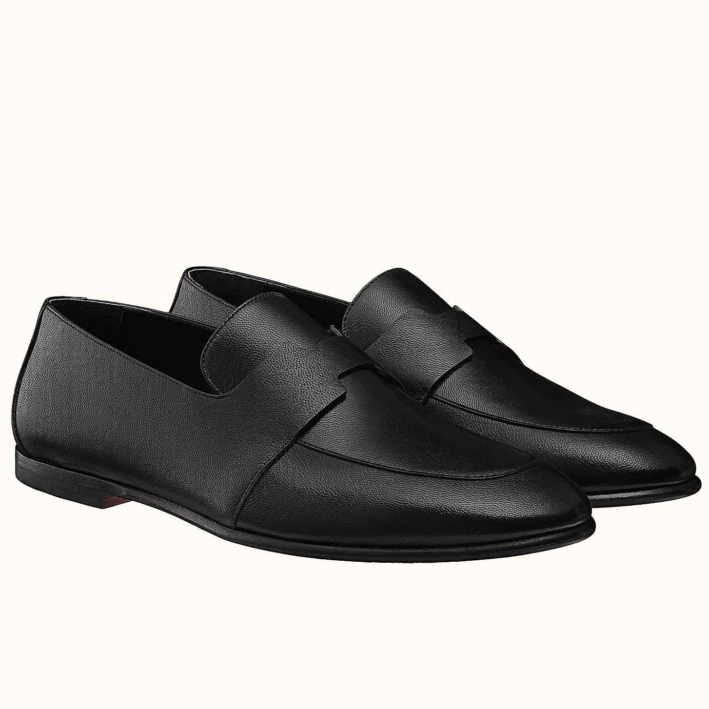 (1:1 replica) Hermes Women s Ancora Loafers In Black Goatskin HM080