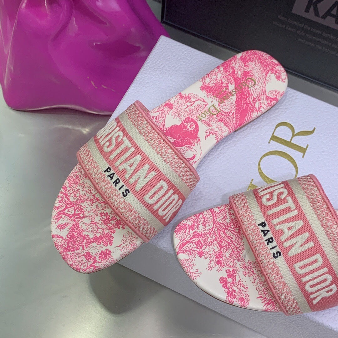 (1:1 replica) Christian Dior Women s Dway Slide Pink Multicolor For Women CD