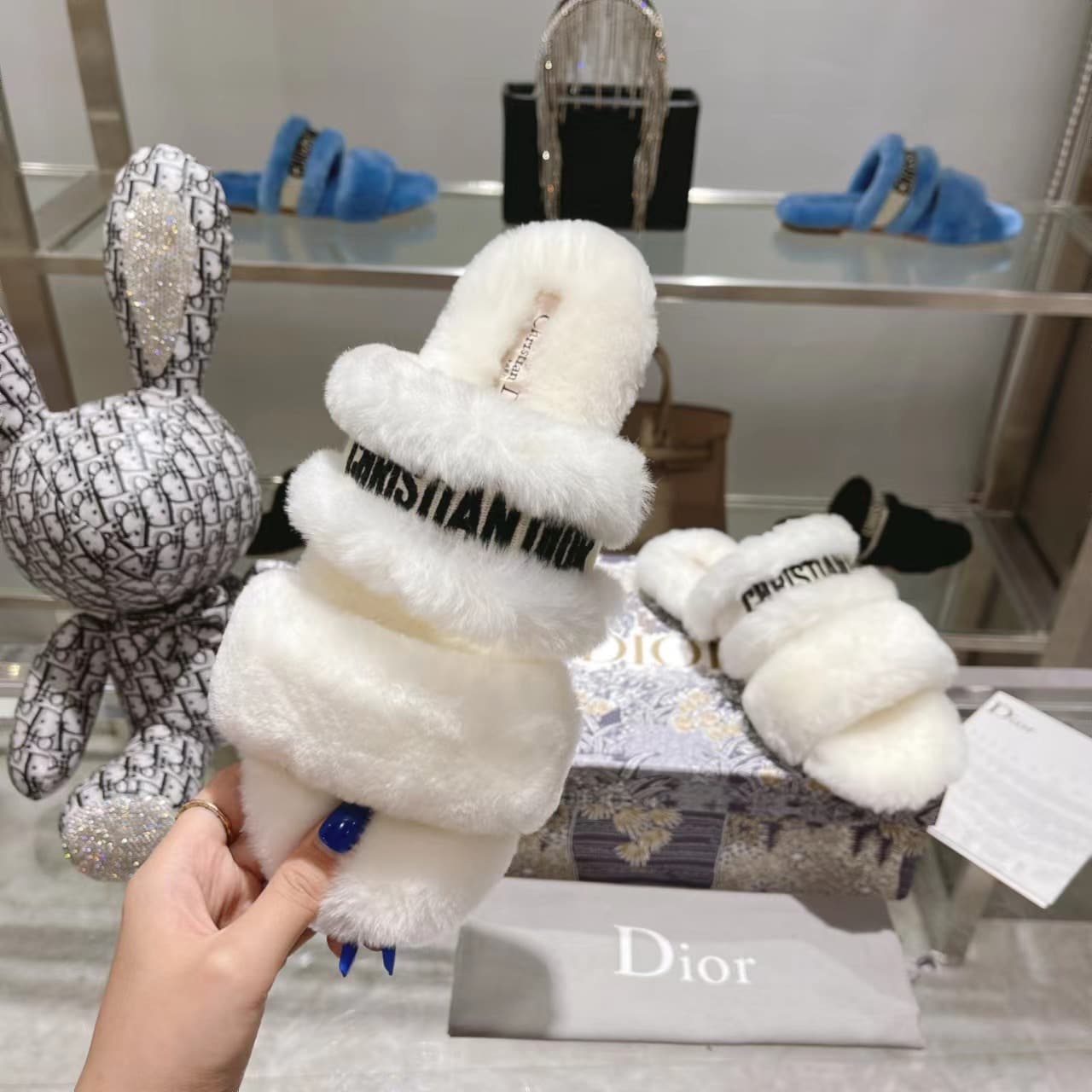 (1:1 replica) Christian Dior Women s Dior Chez Moi Slide White For Women CD KDQ734ESK_S05W