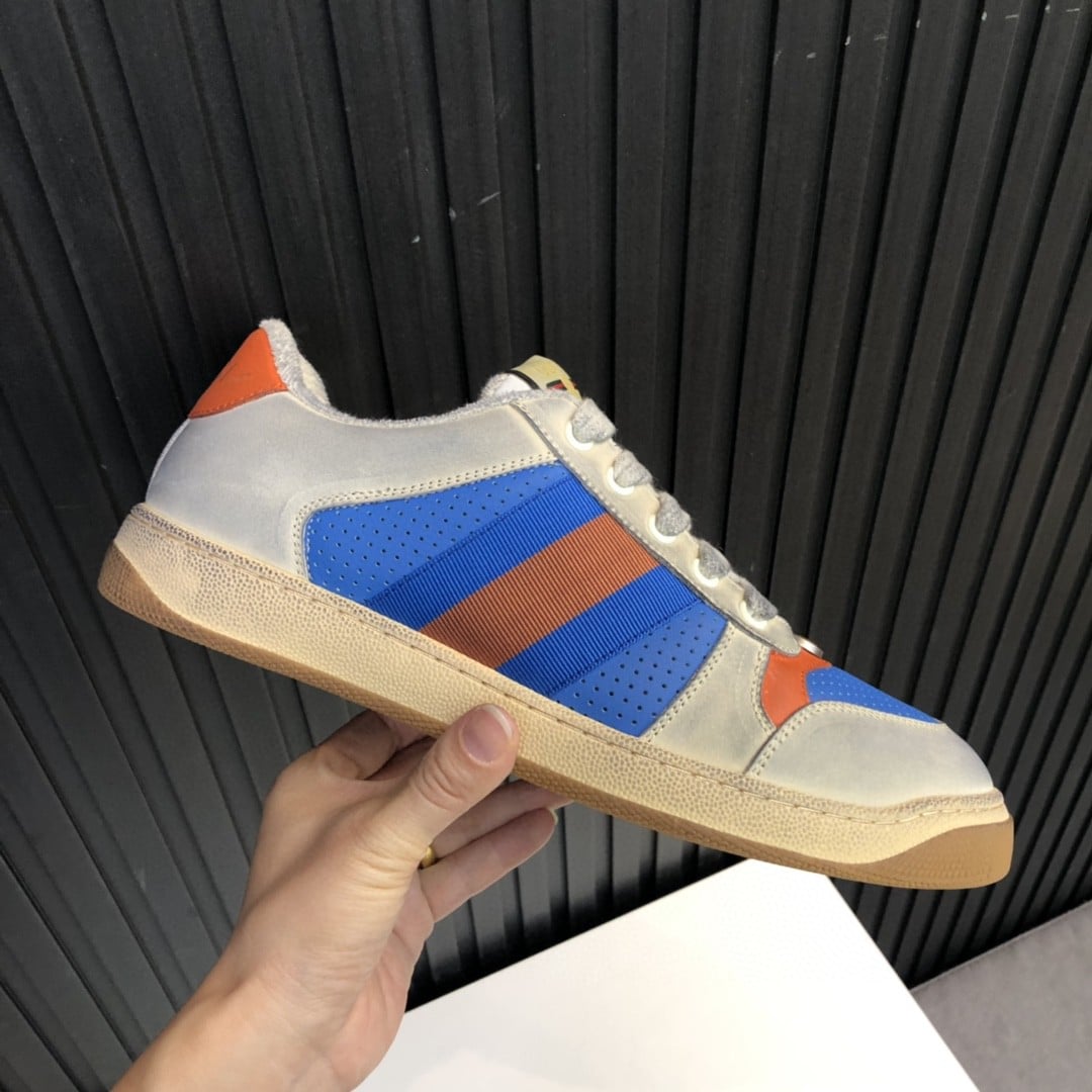 (1:1 replica) Gucci Women s Screener Low-Top Blue White For Women 546163 0YI20 9581