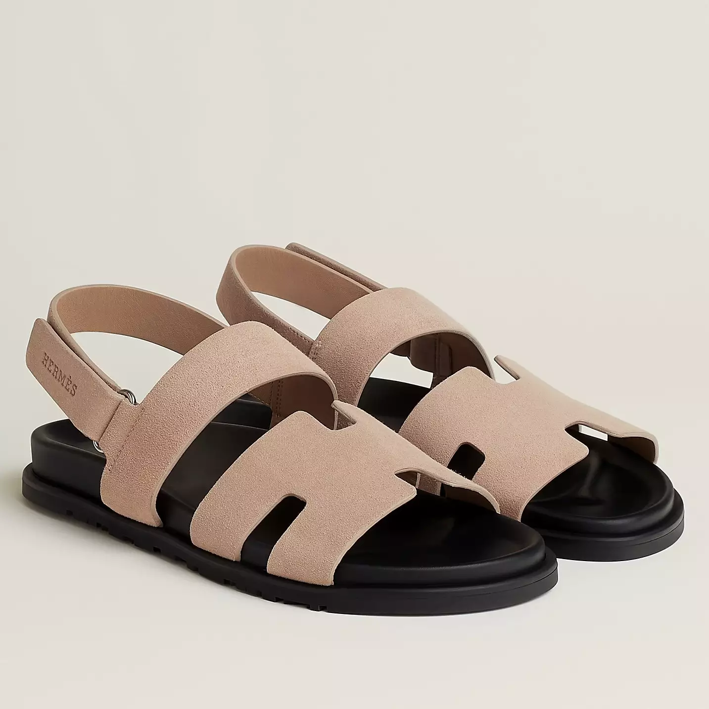(1:1 replica) HERMES MEN S GENIUS SANDALS IN BEIGE SUEDE CALFSKIN HMSD002