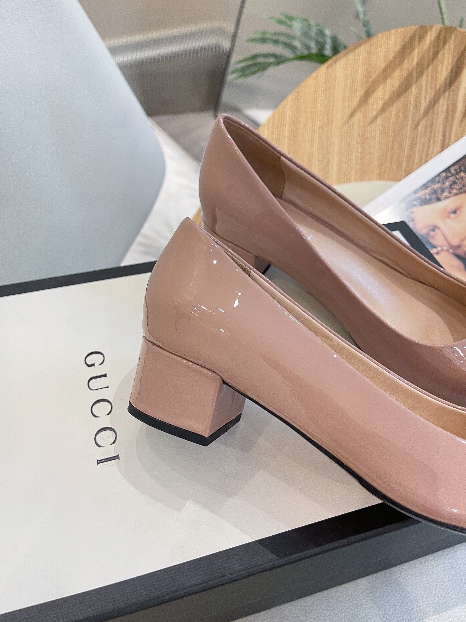 (1:1 replica) Gucci Women s Blondie Mid-Heel Pump Pink For Women GG