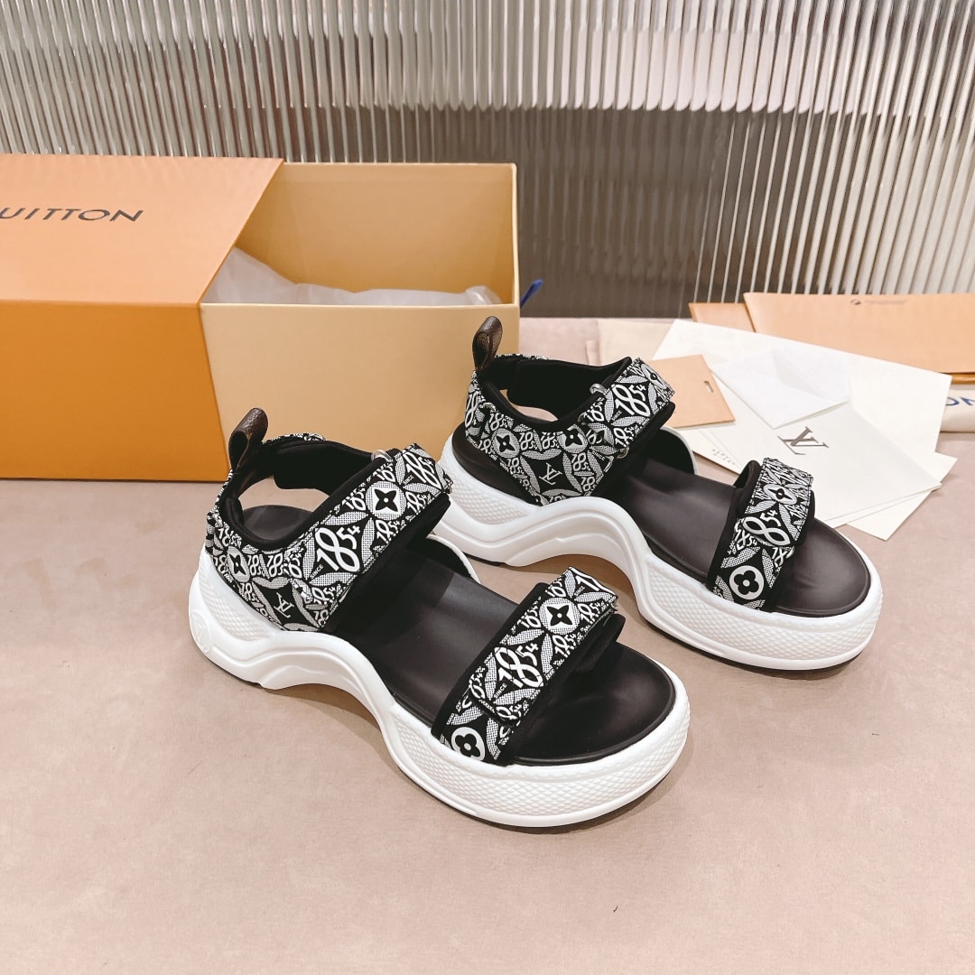 (1:1 replica) Louis Vuitton Women s LV Archlight Flat Sandal Black For Women LV