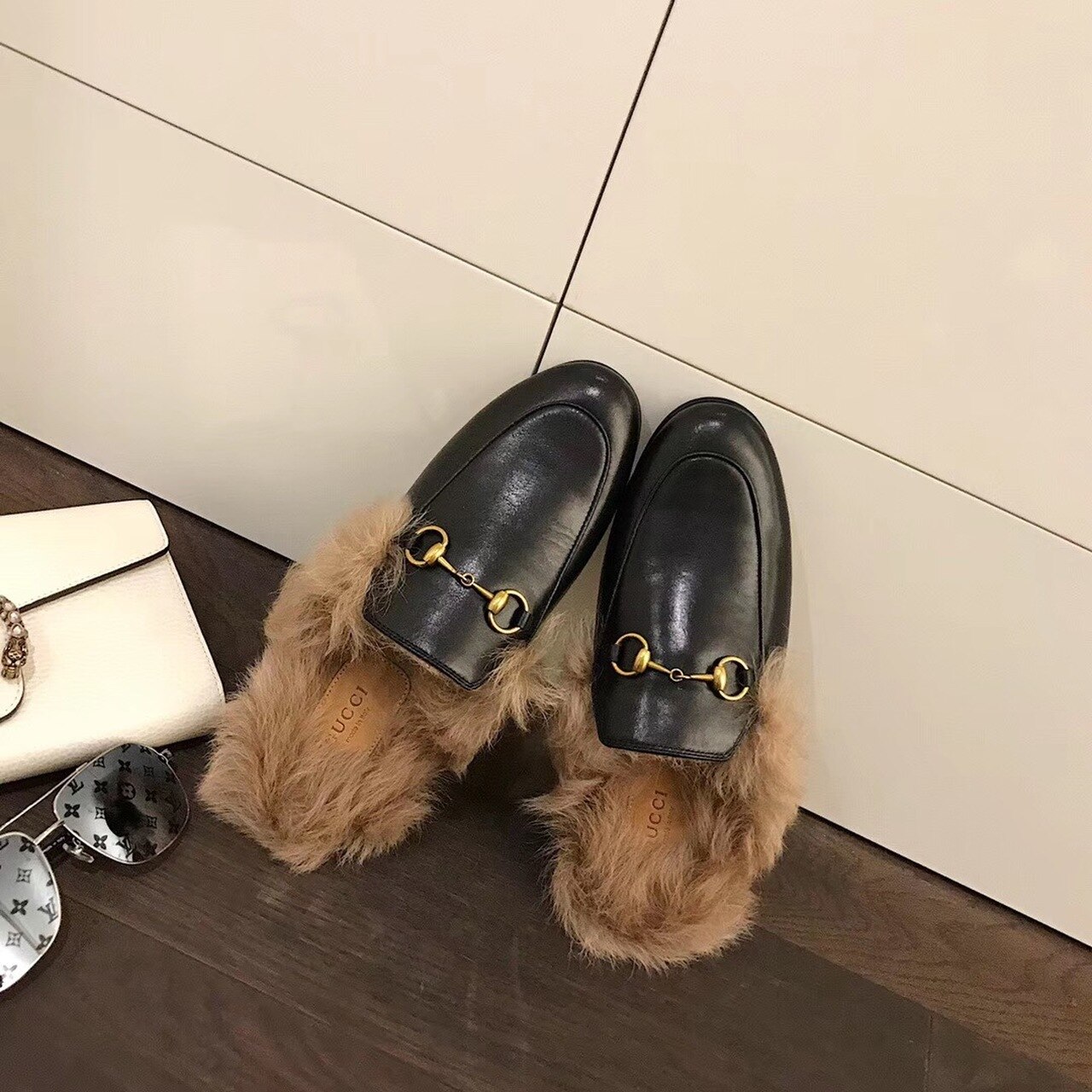 (1:1 replica) Gucci Re-Edition Women s Princetown Slipper Mules Black For Women GG 397749 DKHH0 1063