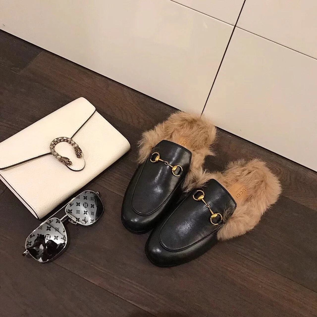 (1:1 replica) Gucci Re-Edition Women s Princetown Slipper Mules Black For Women GG 397749 DKHH0 1063