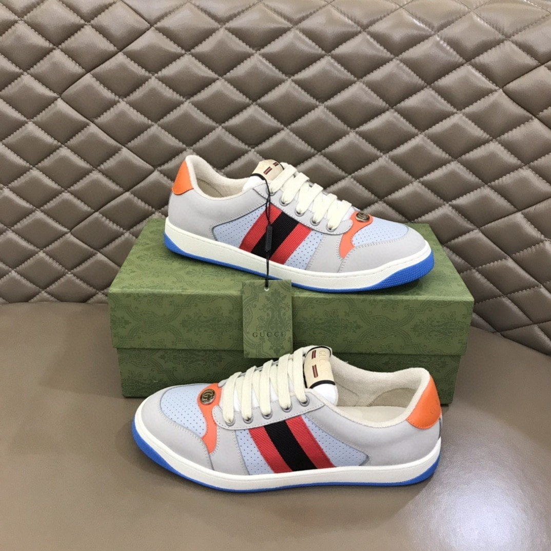 (1:1 replica) Gucci Gray Screener Sneakers For Women GG Shoes 708296 0YIA0