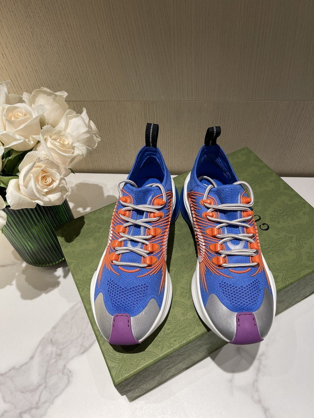(1:1 replica) Gucci Run Women s Sneaker Blue For Women 80893 UFE10 8880