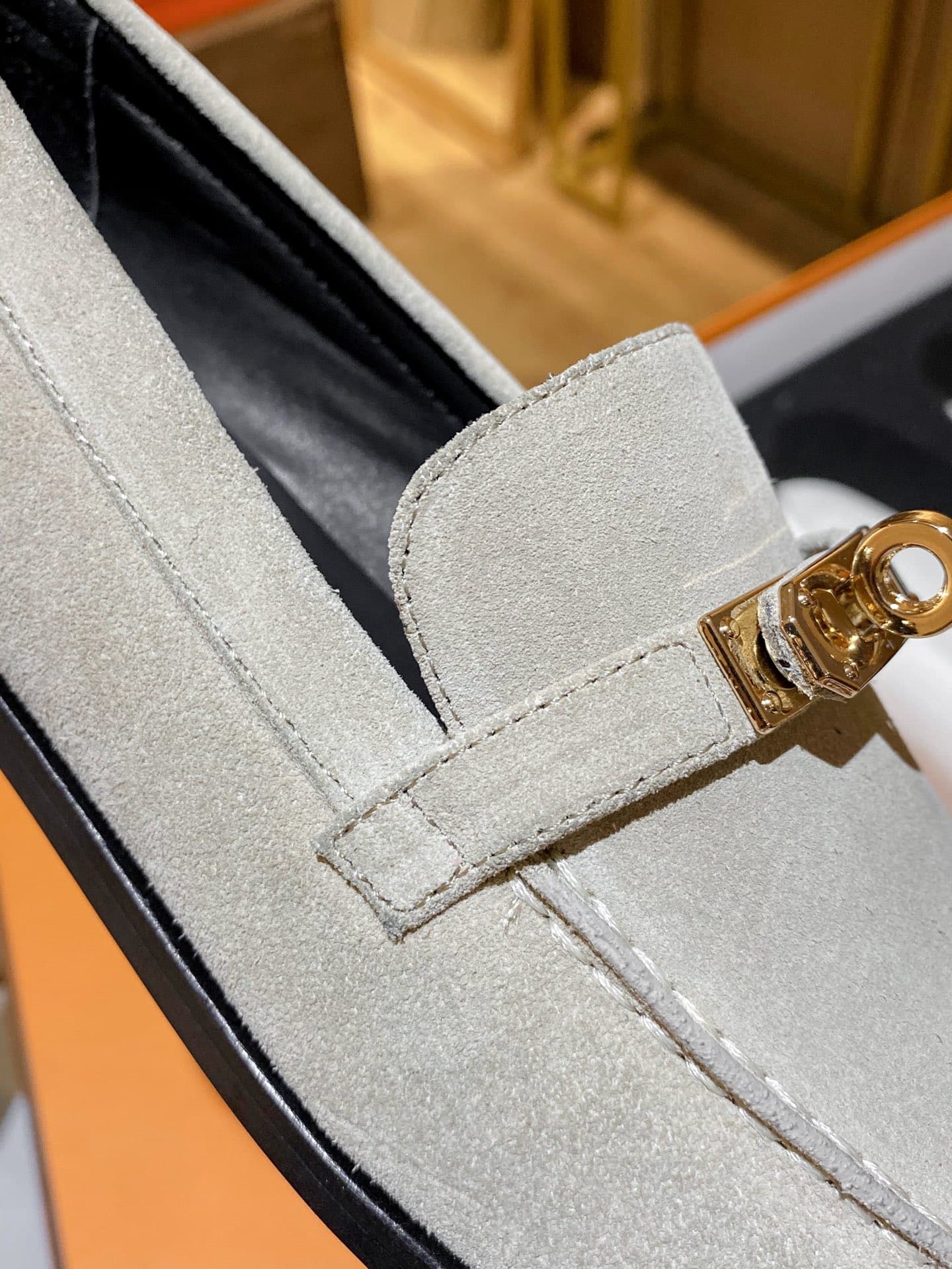 (1:1 replica) Hermes Destin Loafer Ivory For Women, Women s Shoes H212116Z T8400