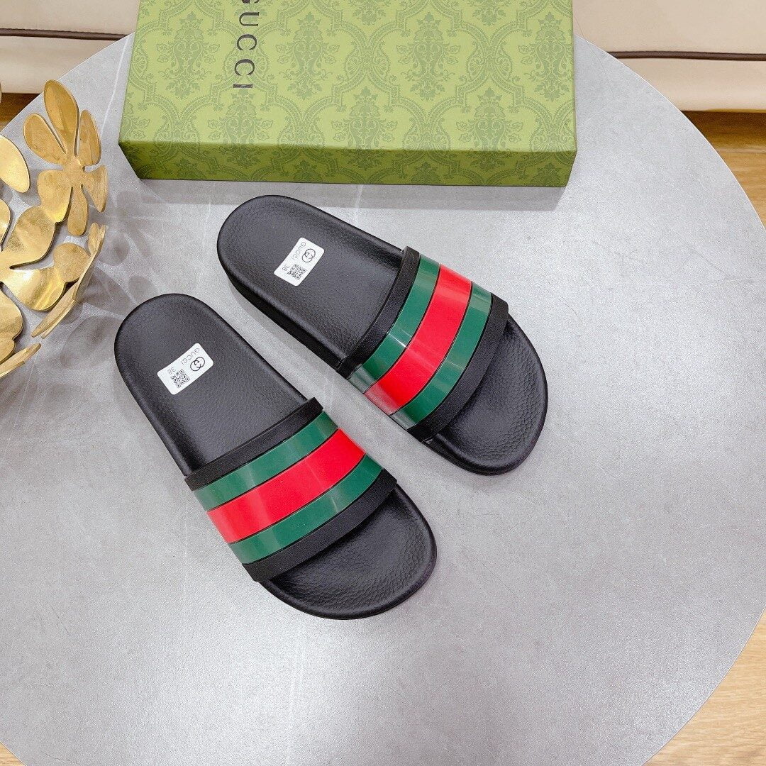 (1:1 replica) Gucci Women s Slide Sandal With Web Black For Women 407345