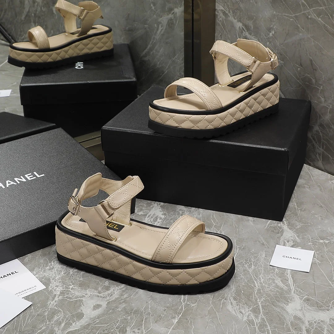 (1:1 replica) Chanel Women s Sandals Beige For Women 2in/5cm G39143 X01000 K4381
