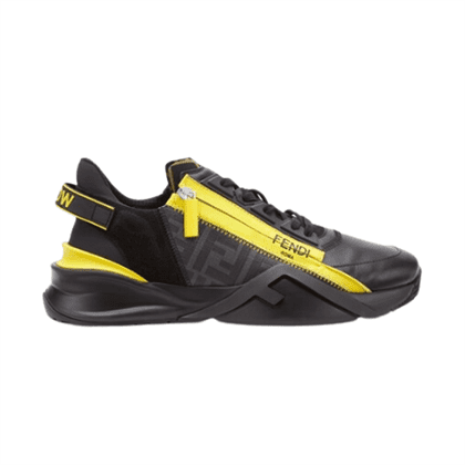 (1:1 replica) FENDI FLOW BLACK LEATHER LOW TOPS FDS013
