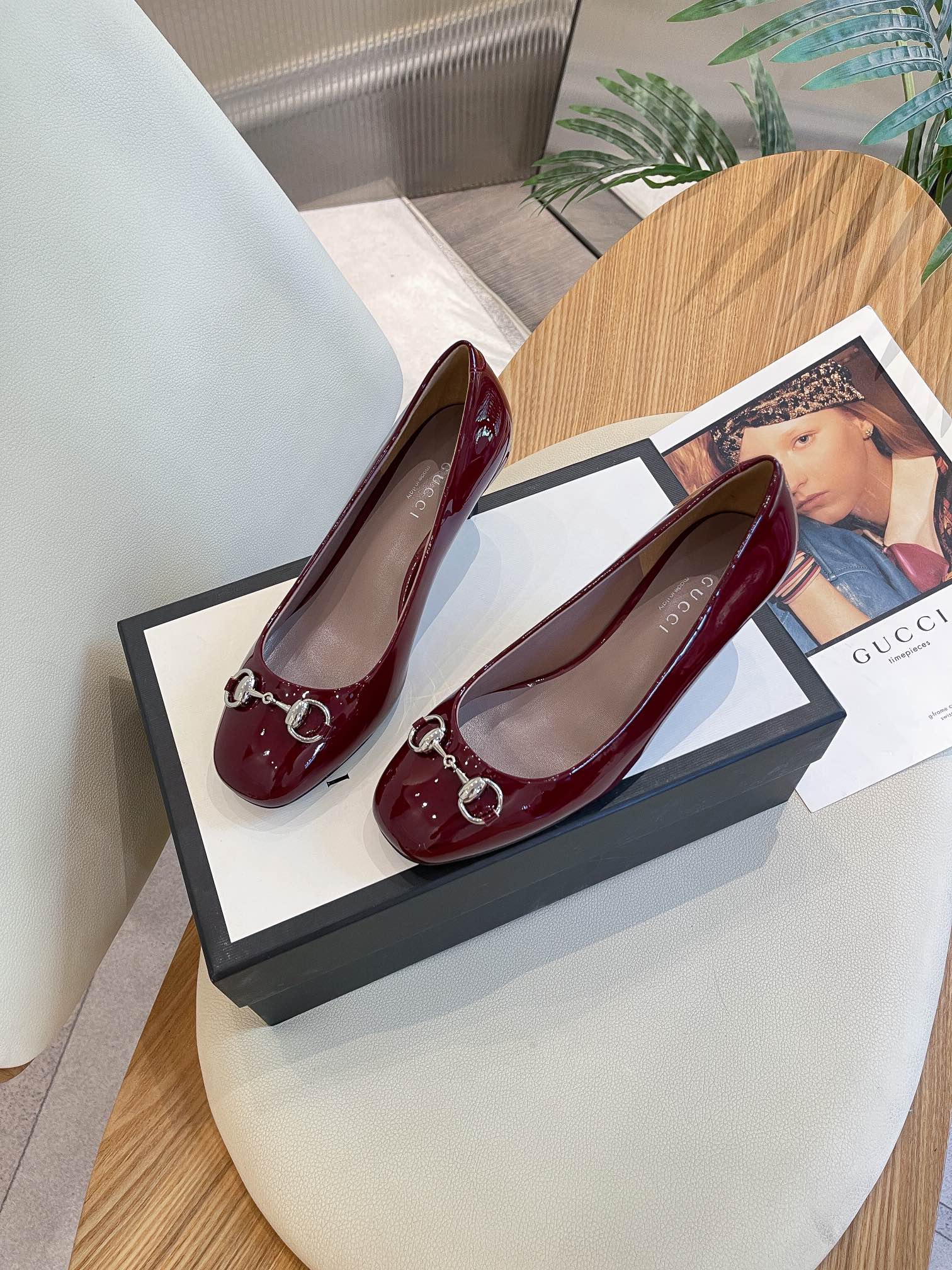 (1:1 replica) Gucci Women s Pump With Horsebit Red For Women GG