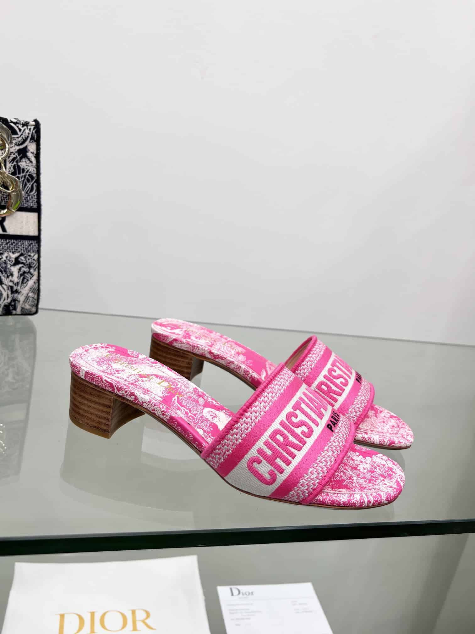 (1:1 replica) Christian Dior Women s Dway Heeled Slide Pink For Women CD KCQ244TJU_S17F