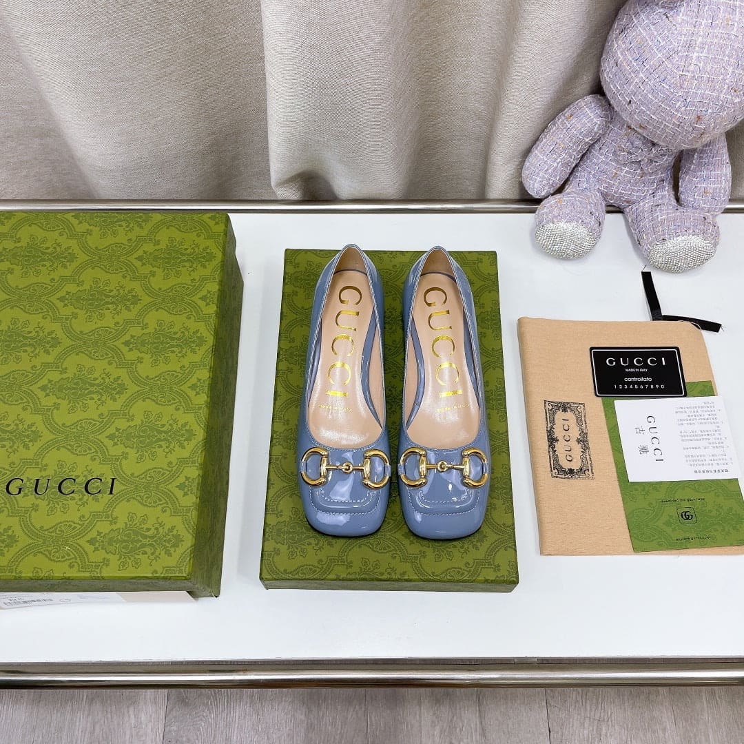(1:1 replica) Gucci Women s Ballet Flat With Horsebit Jade Green For Women GG