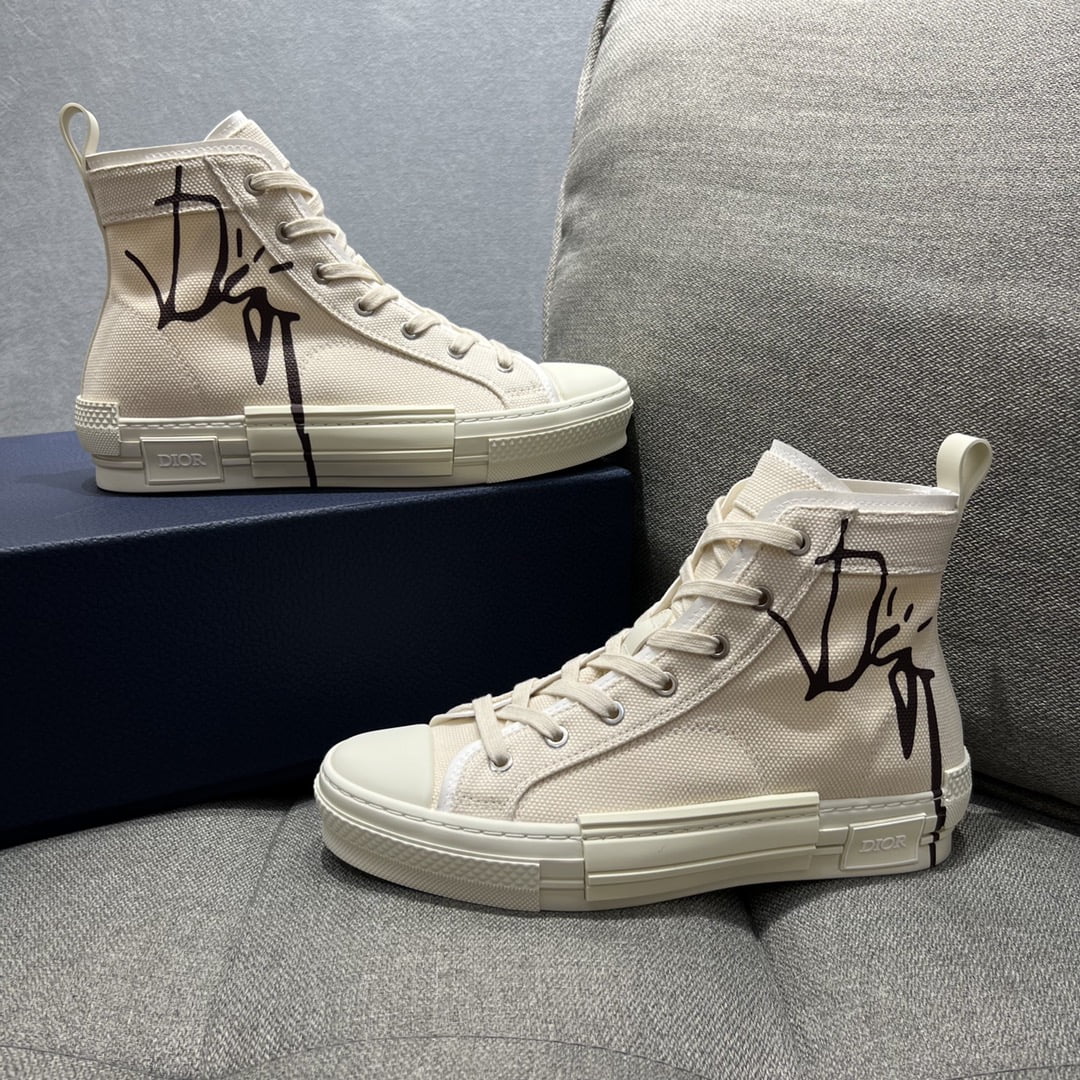 (1:1 replica) Christian Dior Women s B23 Cactus Jack Dior High-Top Sneaker Beige For Women CD