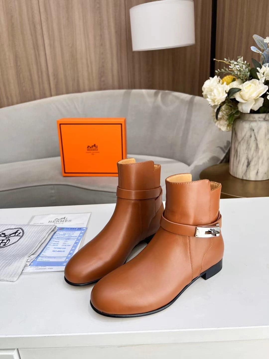 (1:1 replica) Hermes Neo Ankle Boot Brown For Women, Women s Shoes H202255Z