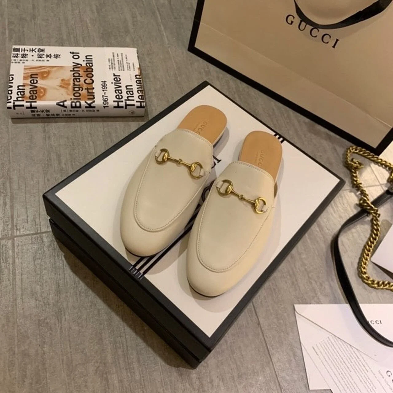 (1:1 replica) Gucci Women s Princetown Slipper White For Women GG 423513 C9D00 9022