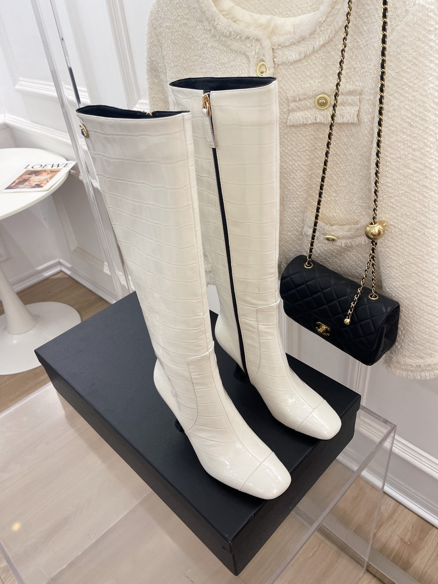 (1:1 replica) Chanel Women s High Boot White For Women 20.1in/51cm