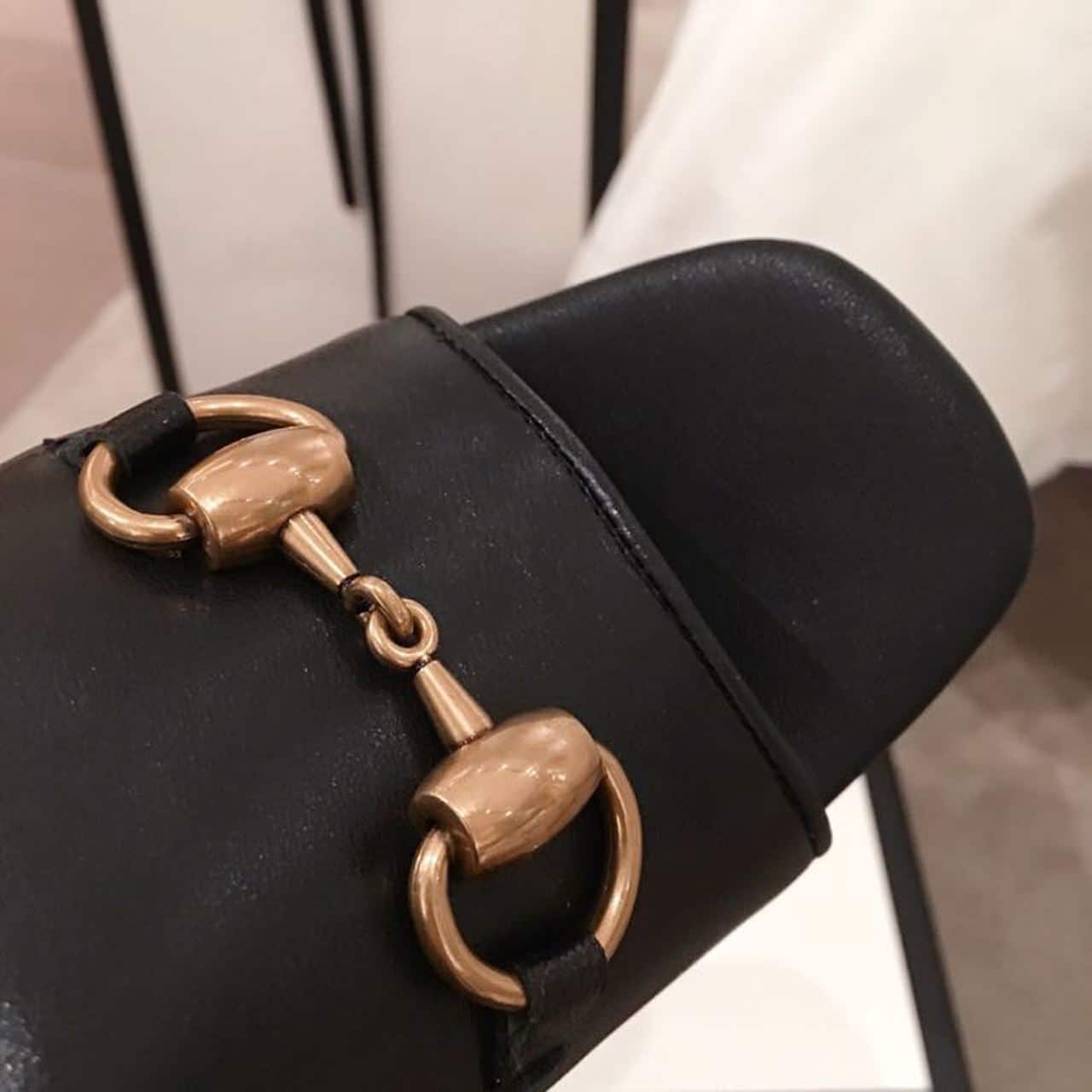 (1:1 replica) Gucci Horsebit Platform Mules Calfskin Leather Spring/Summer Collection Black