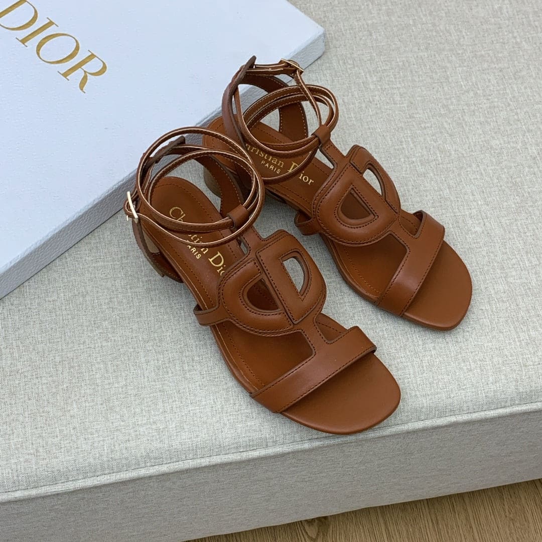 (1:1 replica) Christian Dior D Club Sandal 1.7 Inches Brown For Women CD