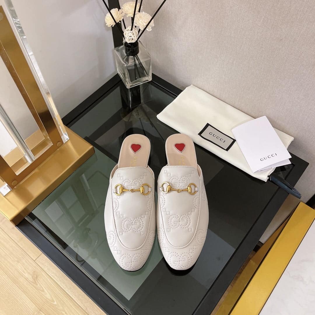 (1:1 replica) Gucci Women s GG Matelasse Princetown Slipper White For Women GG 699901 BKO60 9124