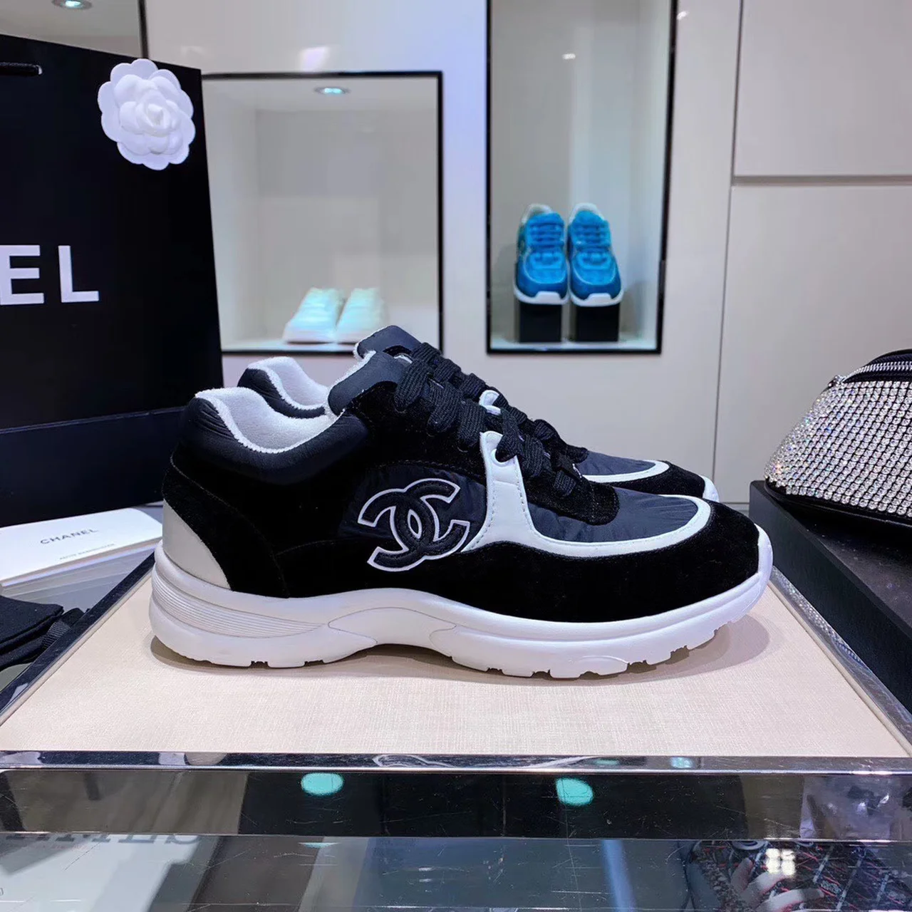 (1:1 replica) Chanel Sneakers Black/White For Women, Women s Shoes G34360