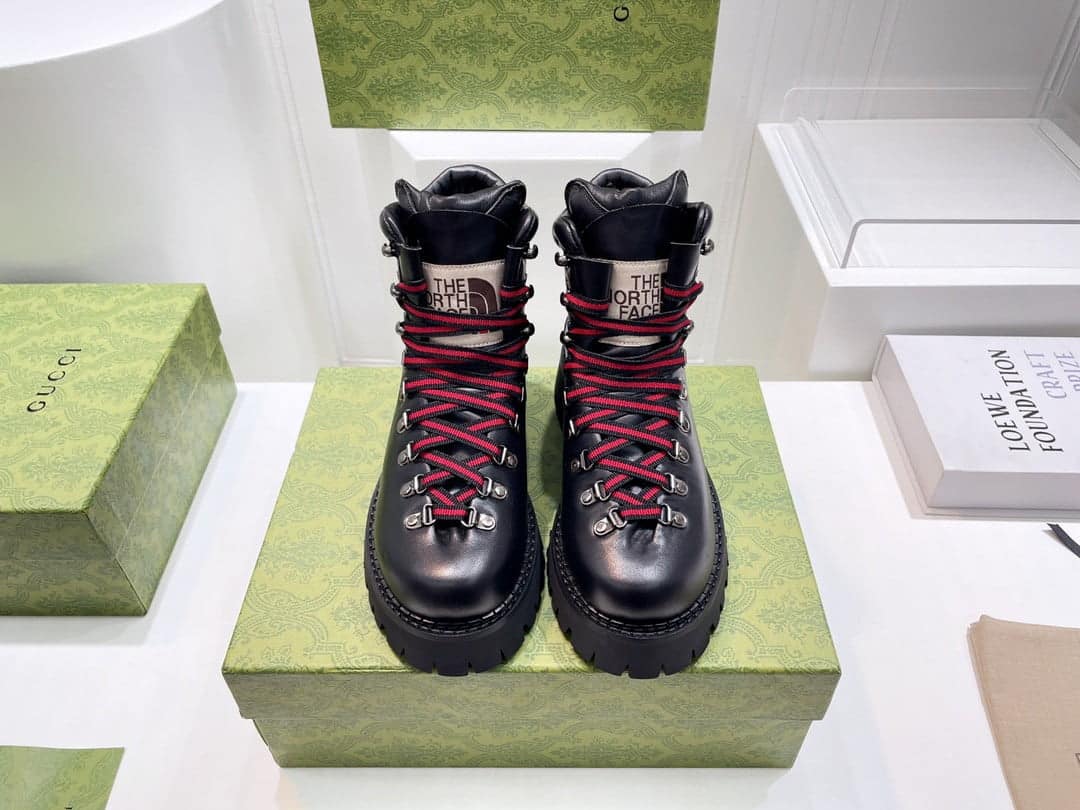 (1:1 replica) Gucci The North Face x Gucci Ankle Boot Black For Women 655401 17U10 1000