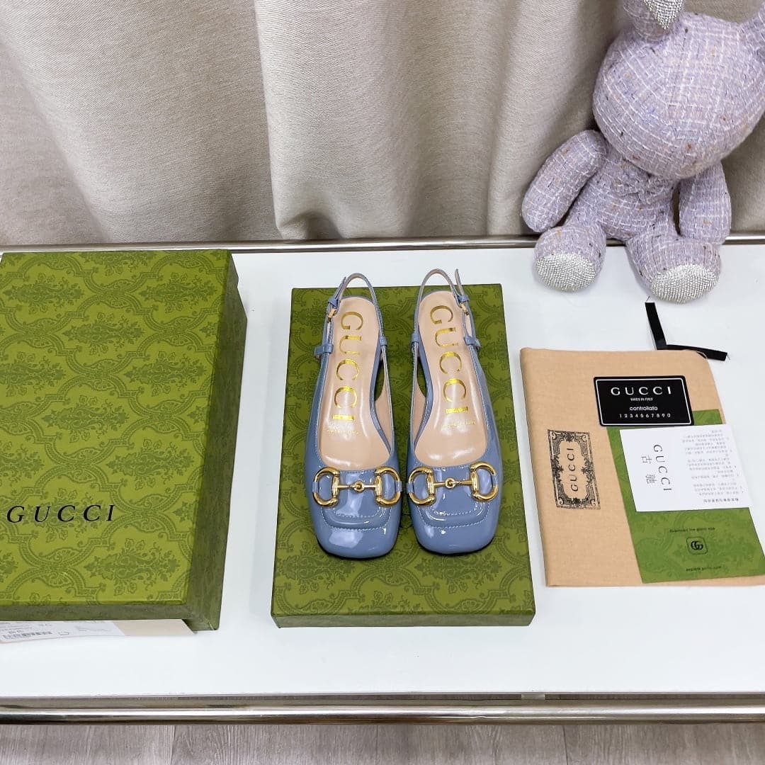 (1:1 replica) Gucci Women s Slingback With Horsebit Jade Green For Women GG