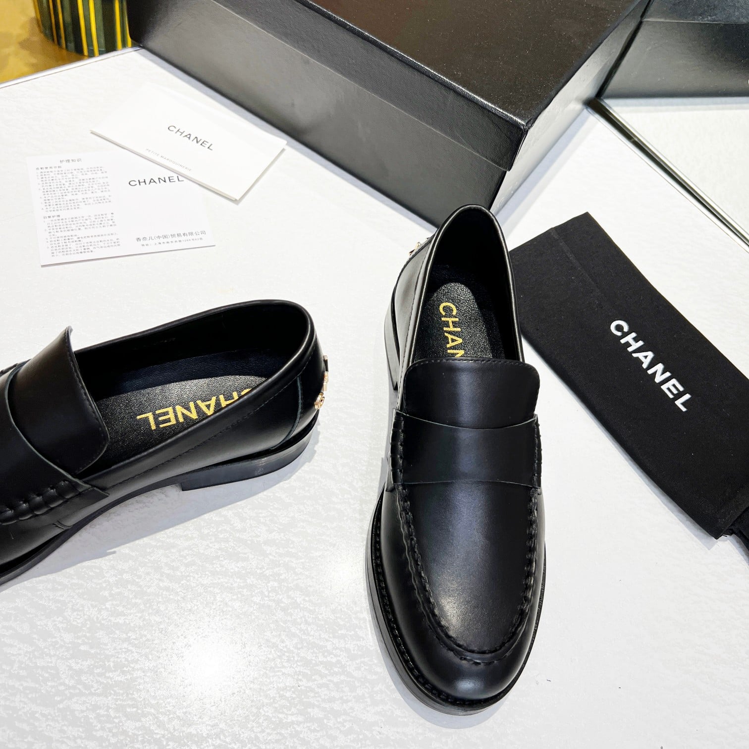 (1:1 replica) Chanel Women s Loafers Black For Women 1.2 in/3cm