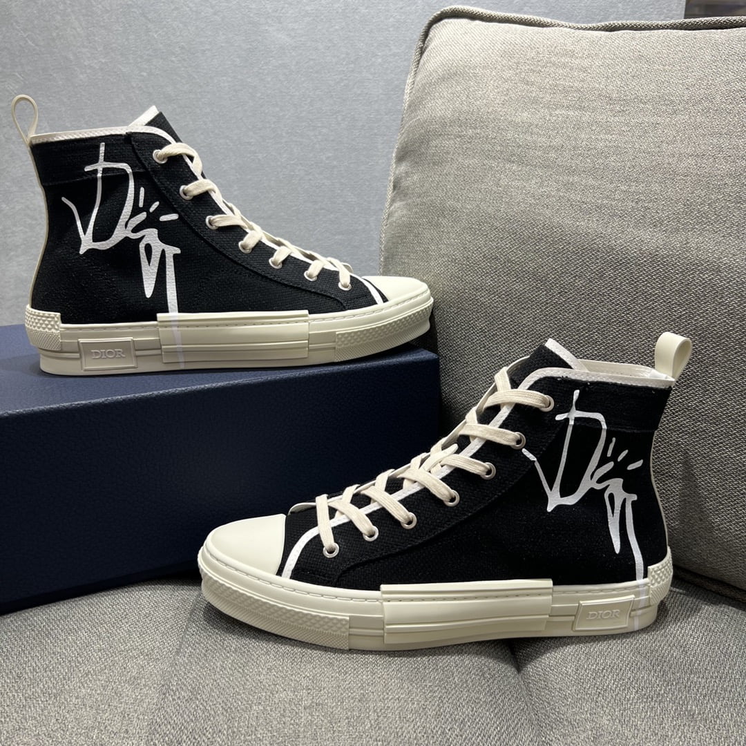 (1:1 replica) Christian Dior Women s B23 Cactus Jack Dior High-Top Sneaker Black For Women CD