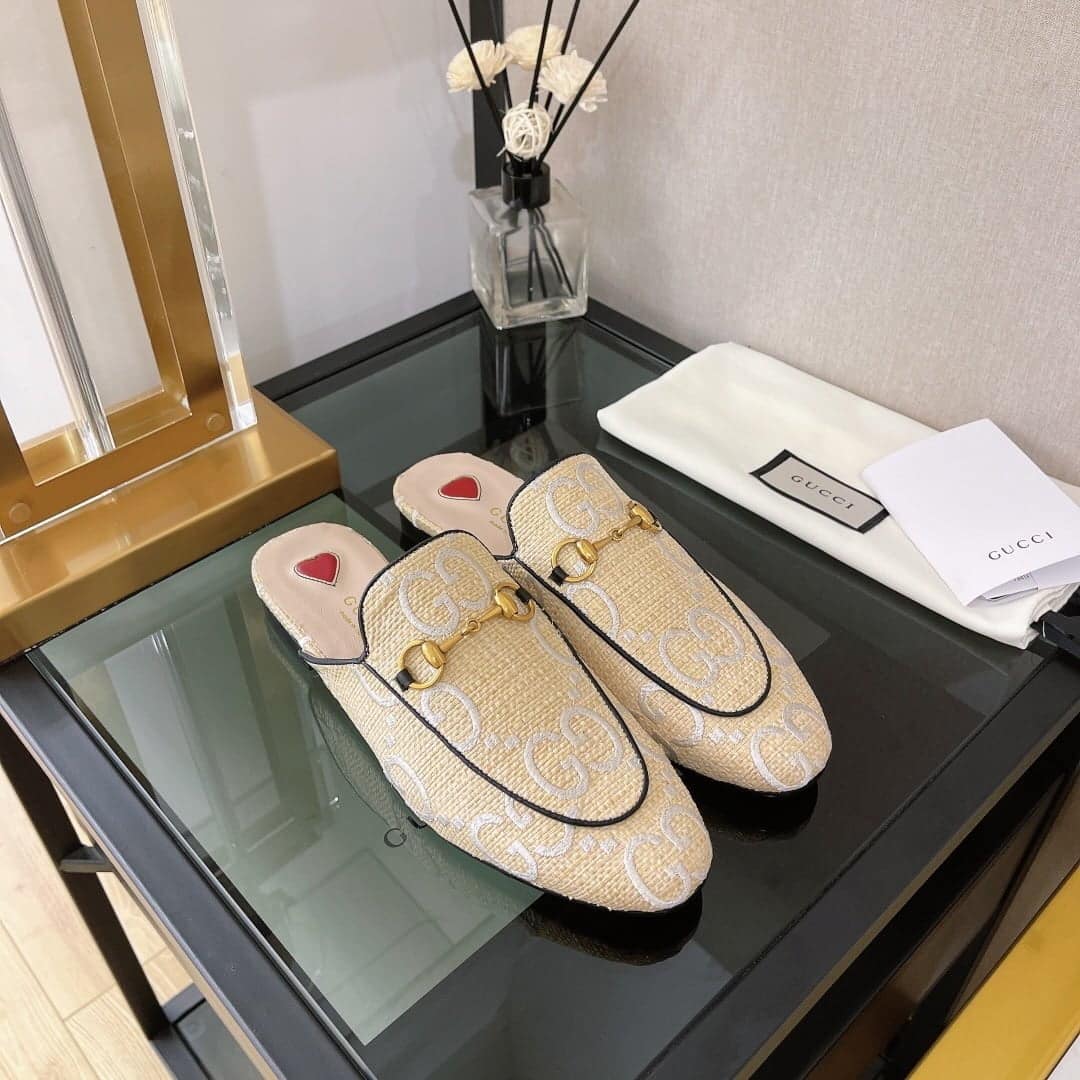 (1:1 replica) Gucci Women s GG Princetown Slipper Beige For Women GG 475094 UWB50 9676
