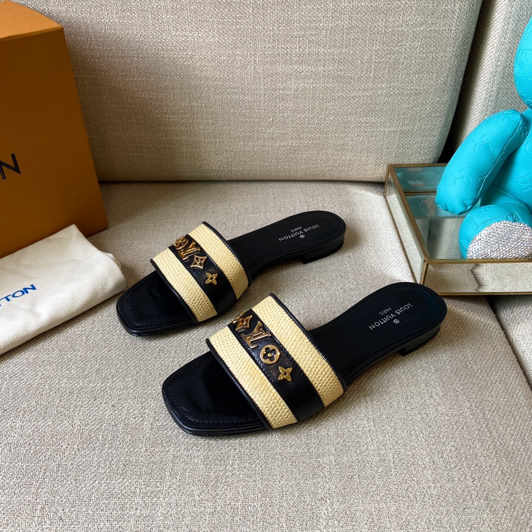 (1:1 replica) Louis Vuitton Women s Lock It Mule Black For Women LV