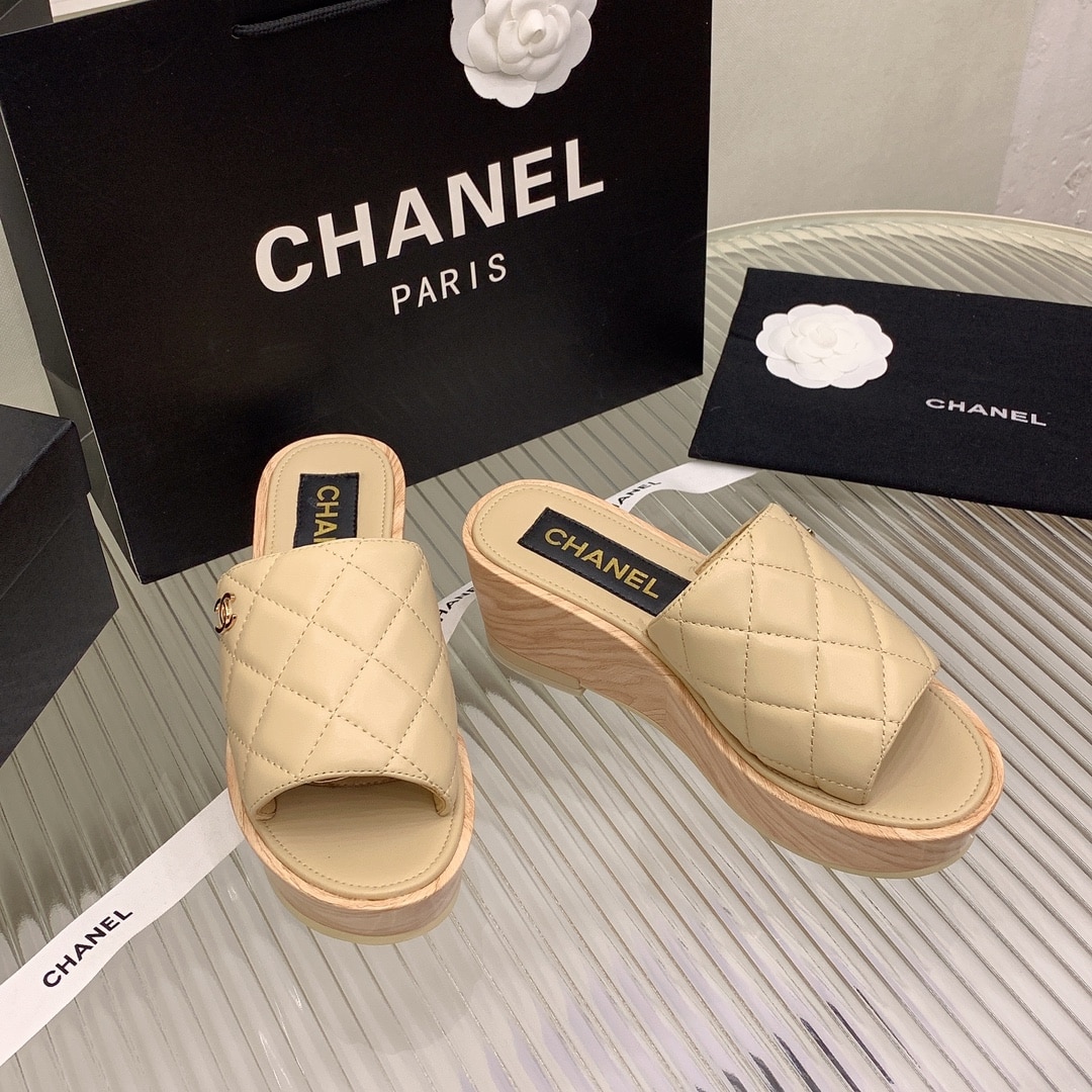 (1:1 replica) Chanel Women s Mules Beige For Women