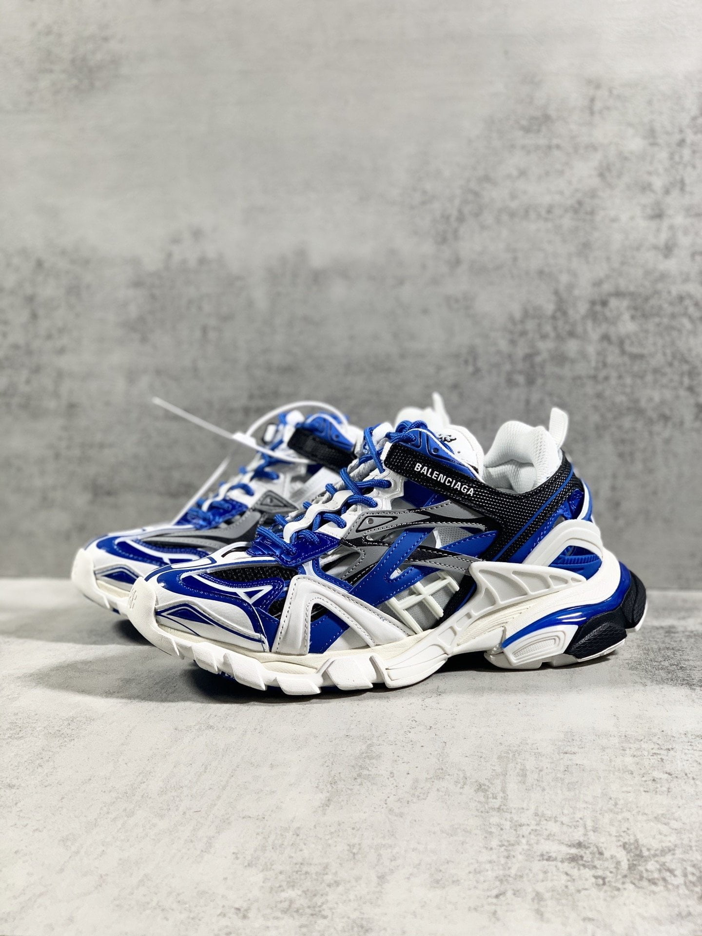 (1:1 replica) Balenciaga Track.2 Clear Sole Trainers White/Blue For Women