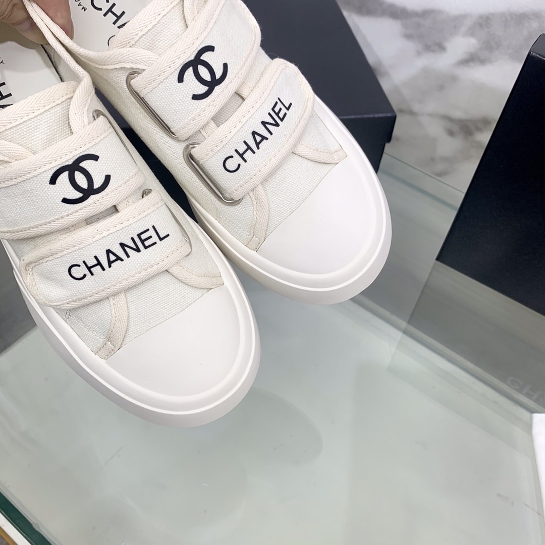 (1:1 replica) Chanel Women s Chanel Velcro Sneaker White For Women