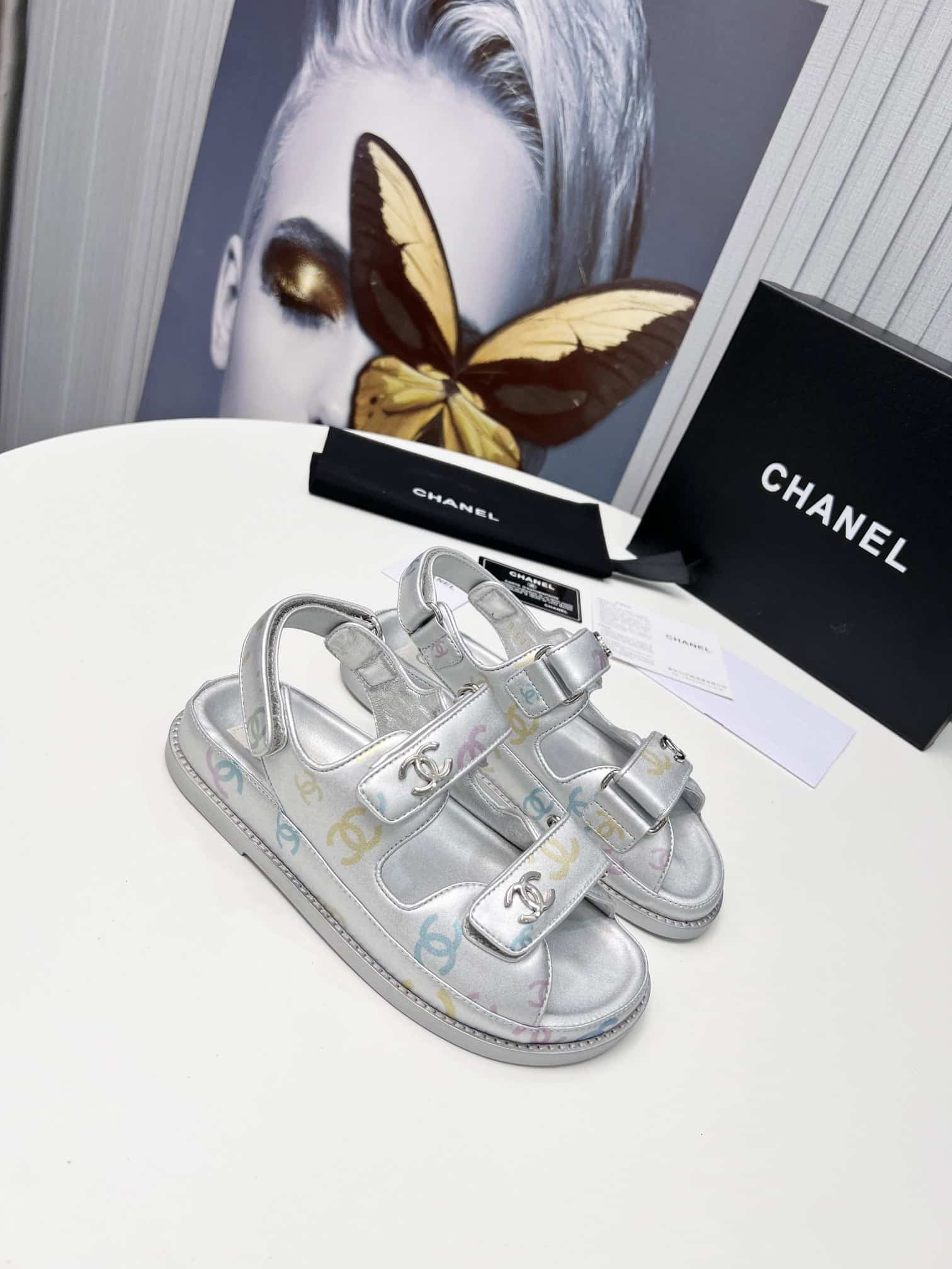 (1:1 replica) Chanel Women s Sandals Sliver For Women