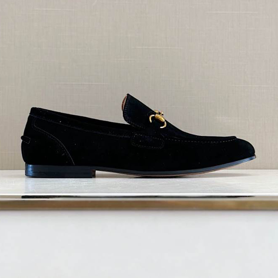 (1:1 replica) Gucci Horsebit Black Suede Loafer GL087