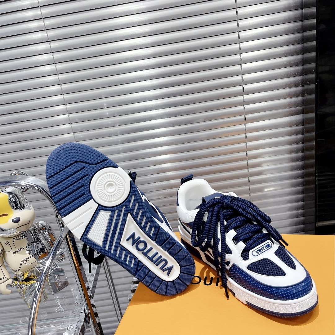 (1:1 replica) Louis Vuitton Women s Skate Sneakers Blue For Women LV