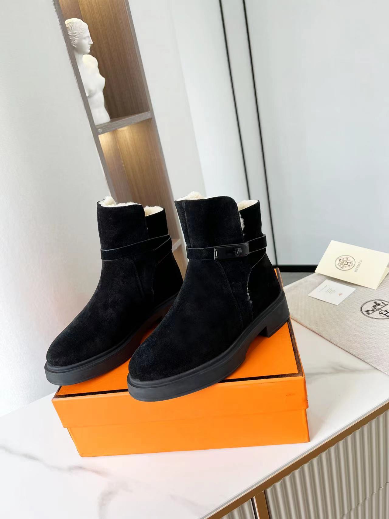 (1:1 replica) Hermes Veo Ankle Boot Black For Women, Women s Shoes H212113Z