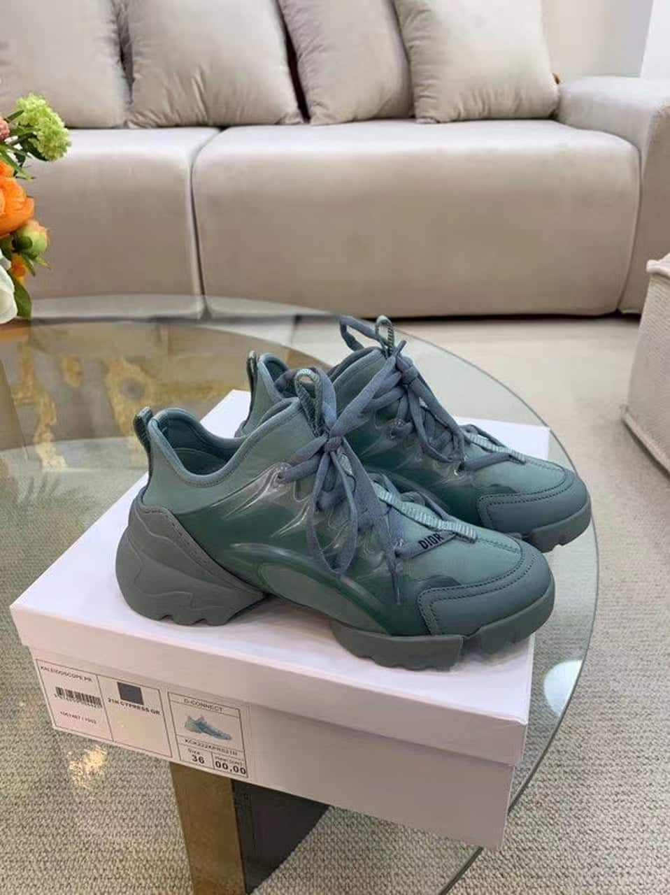 (1:1 replica) Christian Dior D-Connect Sneaker Technical Fabric Blue For Women CD