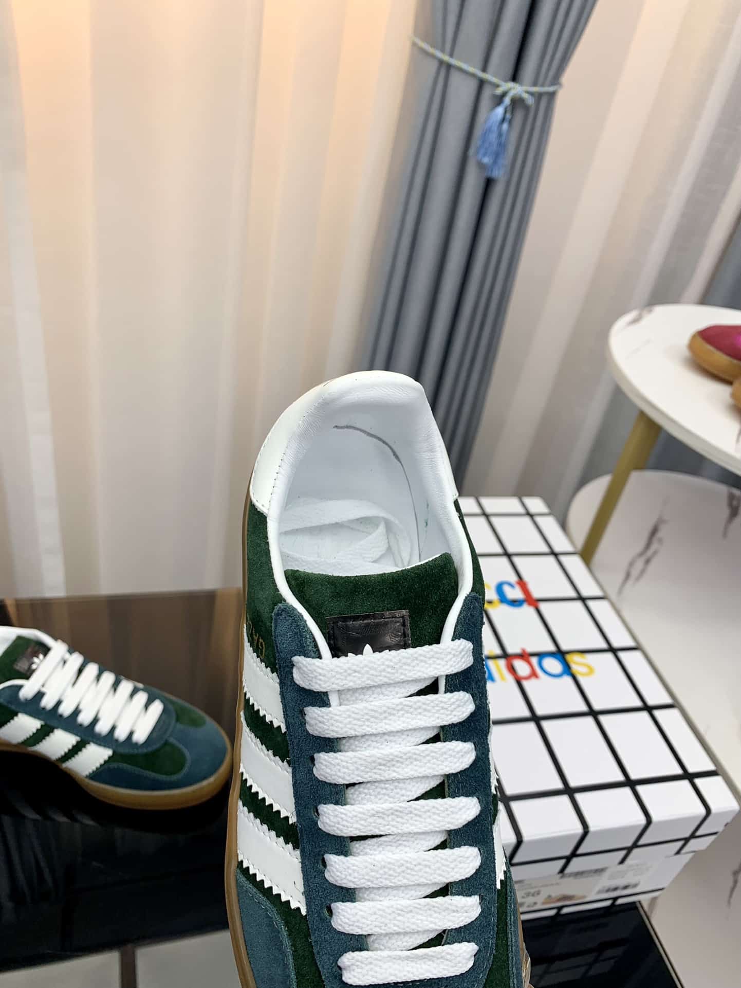 (1:1 replica) Gucci x Adidas Women s Gazelle Sneaker Purple/Brown For Women GG