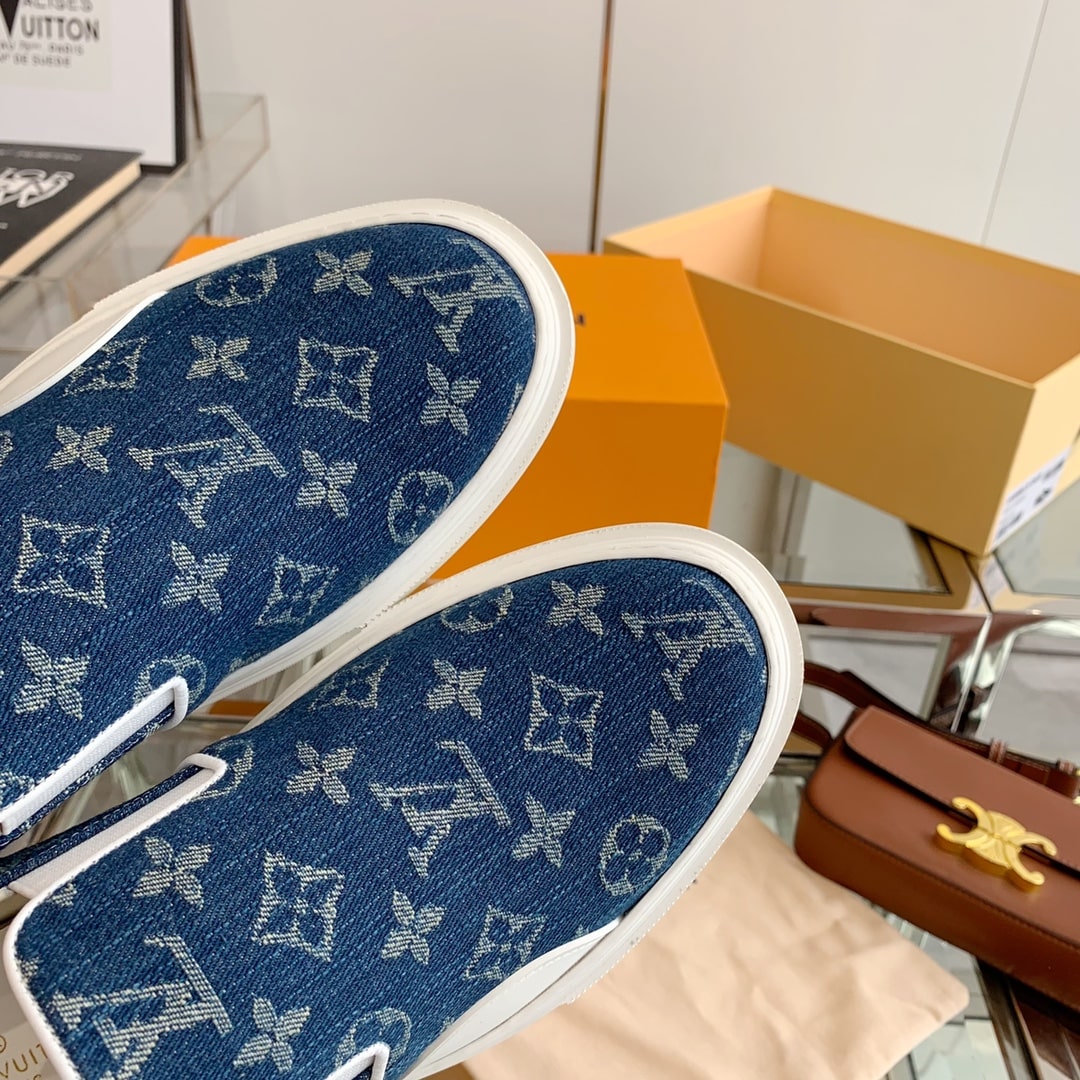 (1:1 replica) Louis Vuitton Women s Trocadero Slip On Blue For Women LV