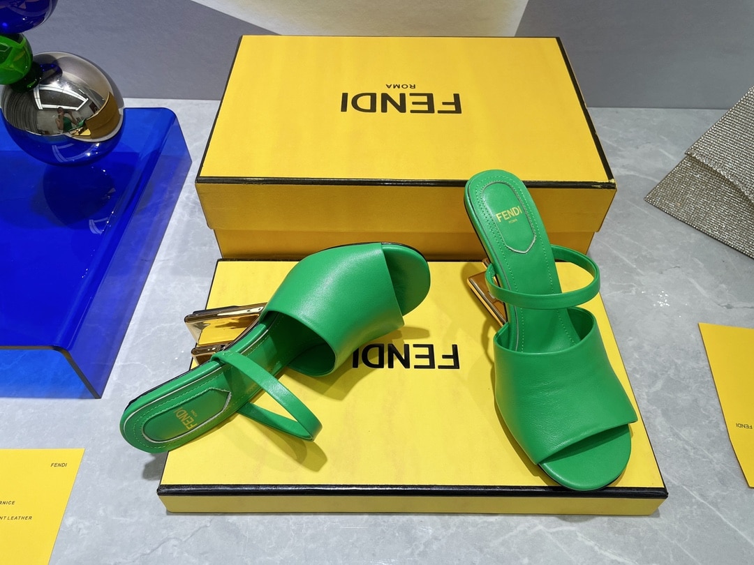 (1:1 replica) Fendi First Green High-Heeled Sandals For Women