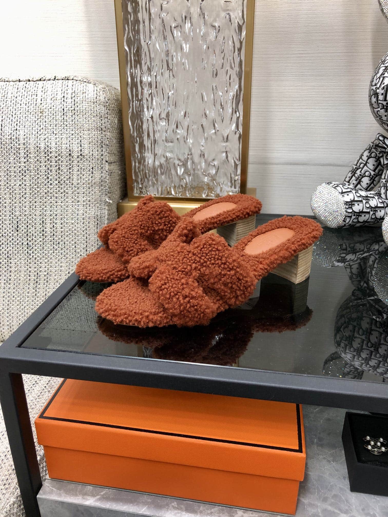 (1:1 replica) Hermes Oasis Sandal Brown For Women 1.97in/5cm