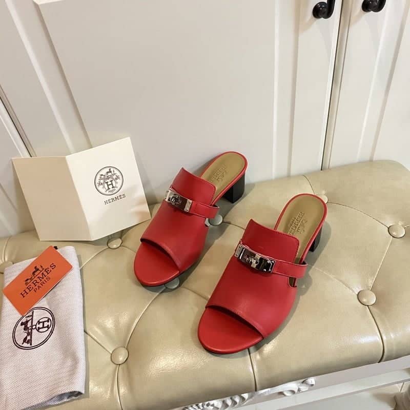 (1:1 replica) Hermes Candy Sandal Red For Women, Women s Shoes H211071Z