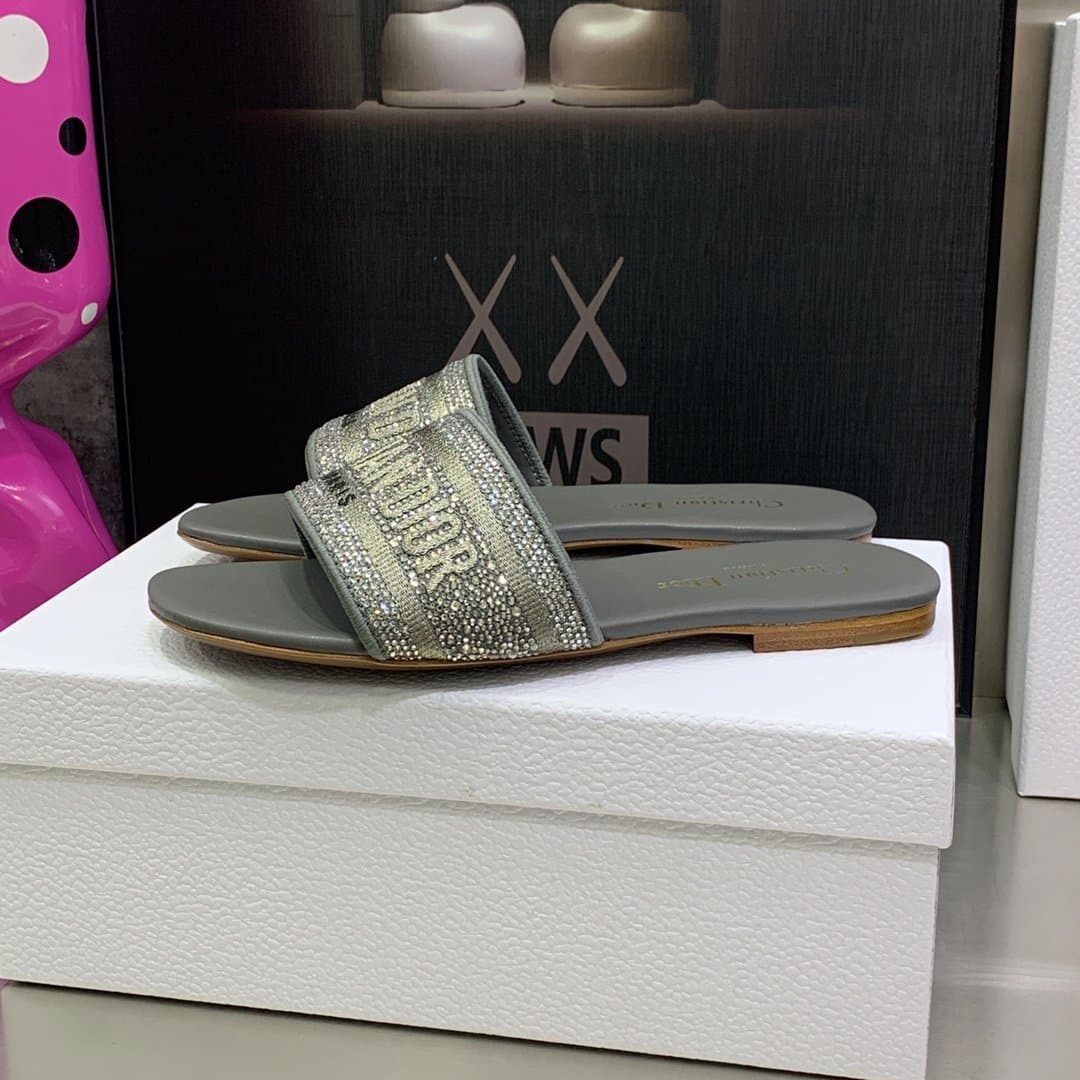 (1:1 replica) Christian Dior Women s Dway Slide Grey For Women CD KCQ209LCS_S75K