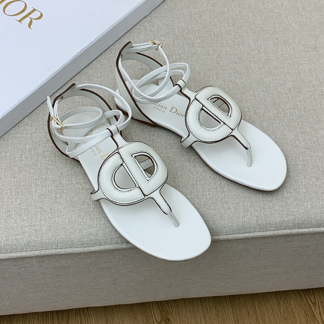 (1:1 replica) Christian Dior D Club Sandal White For Women CD